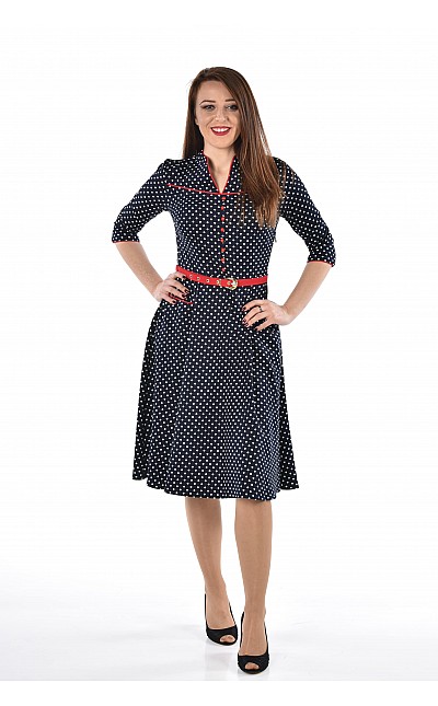 Women's Dress with White Dots R 21204 / 2021