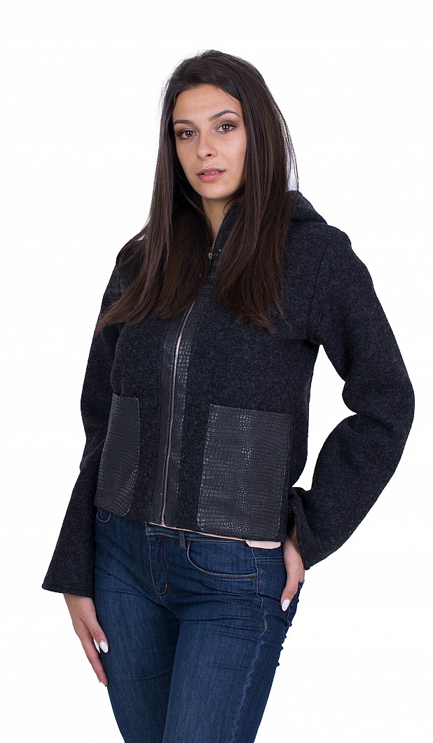 Black Women's Woolen Jacket 20507 / 2021