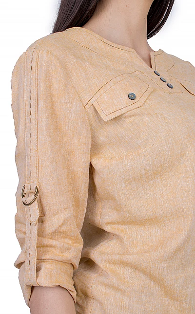 Дамска Блуза Жълта с Дълъг Ръкав 21137 / 2021 Дамска Блуза Жълта с Дълъг Ръкав 21137 / 2021