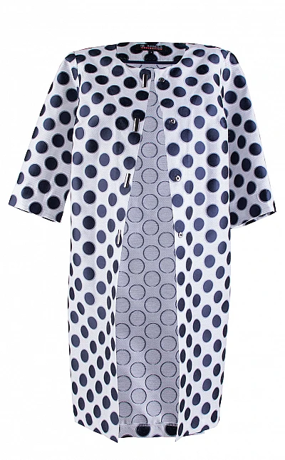 Бяло Дамско Манто на Точки 24133 / 2024 Бяло Дамско Манто на Точки 24133 / 2024