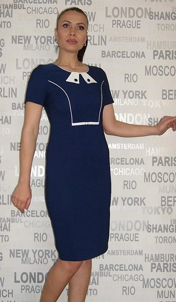 Дамска Рокля в Тъмно Синьо SR 2020010 D BLUE Дамска Рокля в Тъмно Синьо SR 2020010 D BLUE